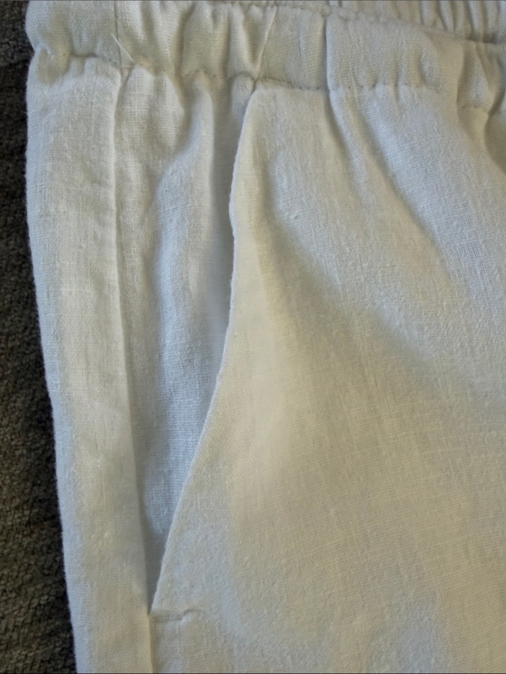 Hollister White Drawstring Linen pants - Picture 4 of 5